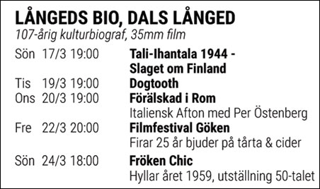 Program Lngeds Folkets hus Filmfestival p Dal 15 - 24 Mars 2019